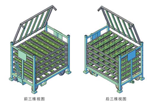 汽车卡钳料架三维图